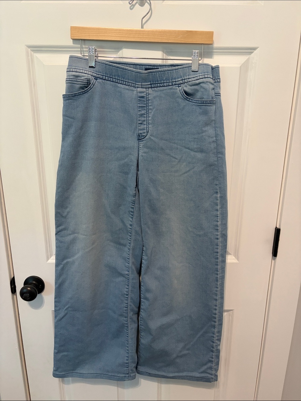 Light Blue Wide-Leg Denim Pants